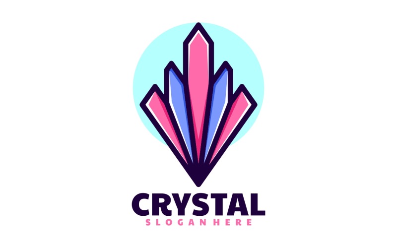 Crystal Simple Mascot Logo Logo Template