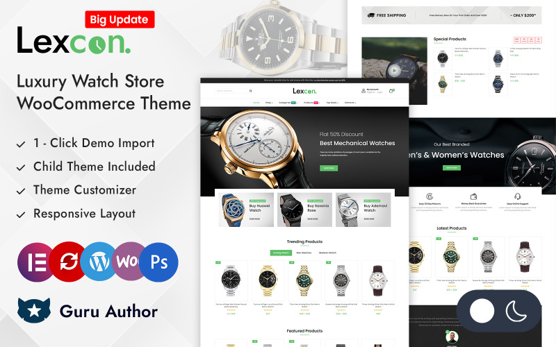 Lexcon - Wrist Watch Store Elementor WooCommerce Responsive Theme WooCommerce Theme