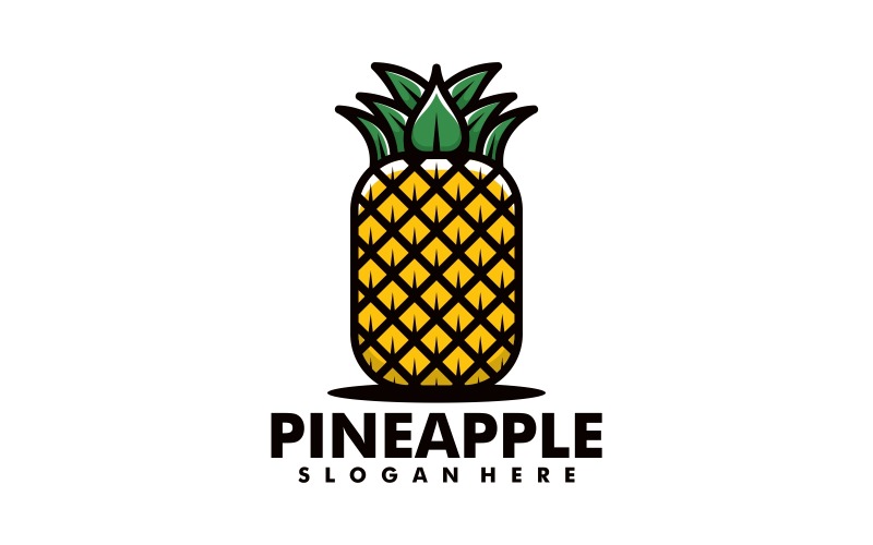 Pineapple Simple Mascot Logo 1 Logo Template