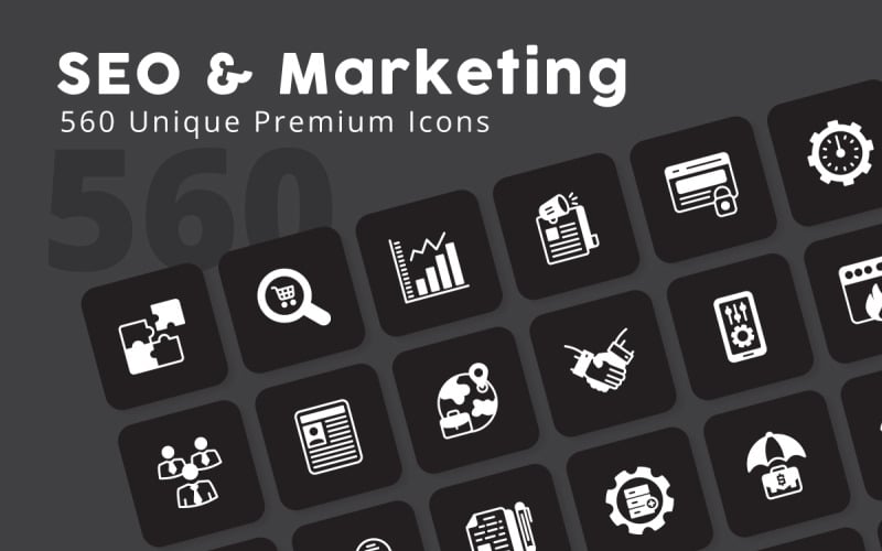 SEO Marketing Unique Icons Icon Set
