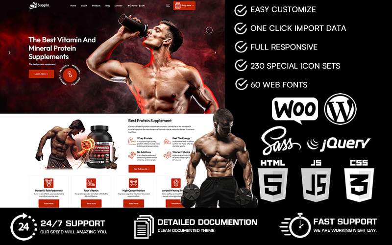 Suppla - Health Supplement WooCommerce WordPress Theme