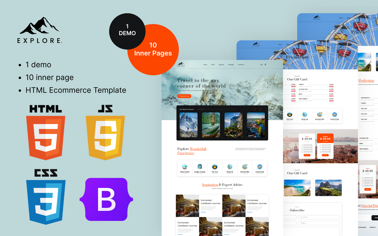 Explore The World Travel HTML Website clean Template