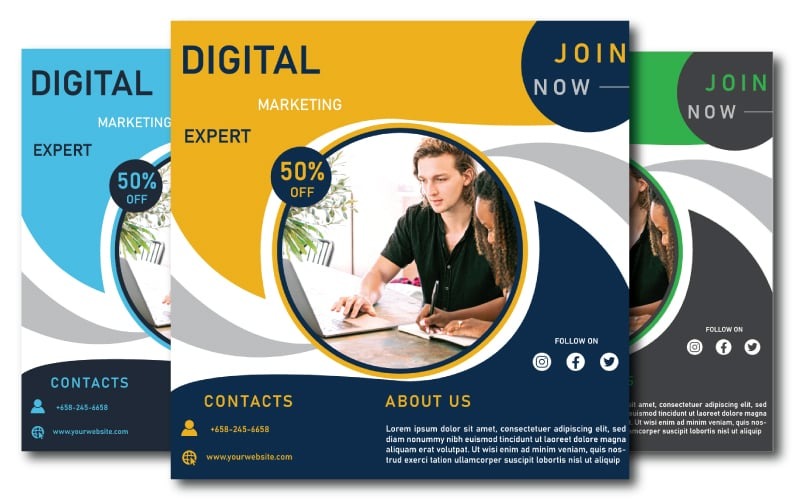 Instagram Digital Marketing Flyer Template Corporate Identity