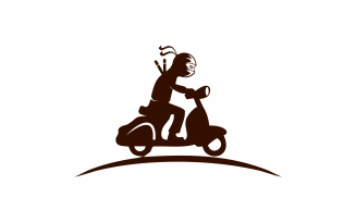 Ninja Motorcycle Logo Template