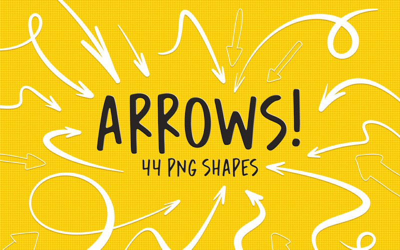44 PNG Hand Drawn Arrows Objects Illustration