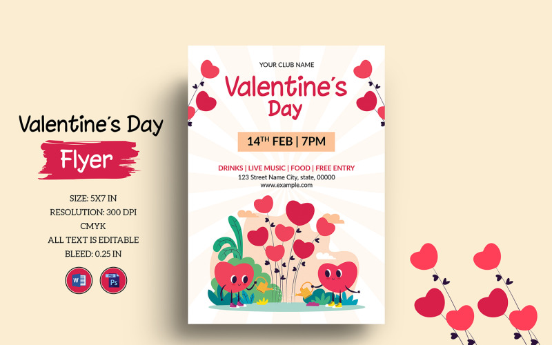 Printable Valentines Day Party Flyer Corporate Identity