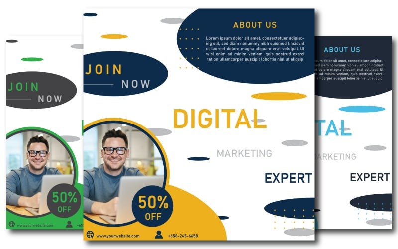 Professional Digital Marketing Flyer Template For Instagram Corporate Identity