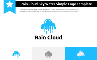 Rain Cloud Sky Water Simple Logo Template