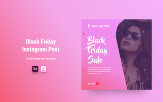 Black Friday Instagram Post Banner Adobe XD Template Vol 01