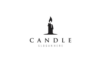 Candle fire logo vector version 2