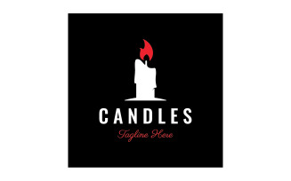 Candle fire logo vector version 3