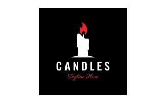 Candle fire logo vector version 3