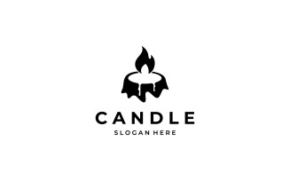 Candle fire logo vector version 4
