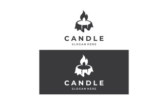Candle fire logo vector version 9