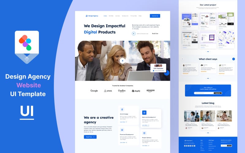 Design Agency Website UI Template UI Element
