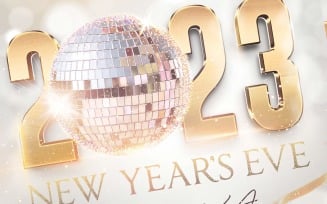 Elegant Golden Theme New Year's Eve Flyer Design Template Bundle