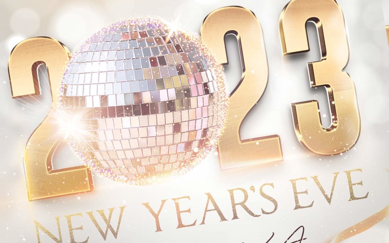 Elegant Golden Theme New Year's Eve Flyer Design Template Bundle Corporate Identity