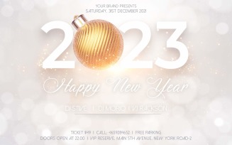 Happy New Year Elegant Invitation Eve Flyer Design Template