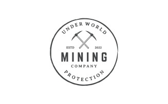 Mining tool logo vector element business 3