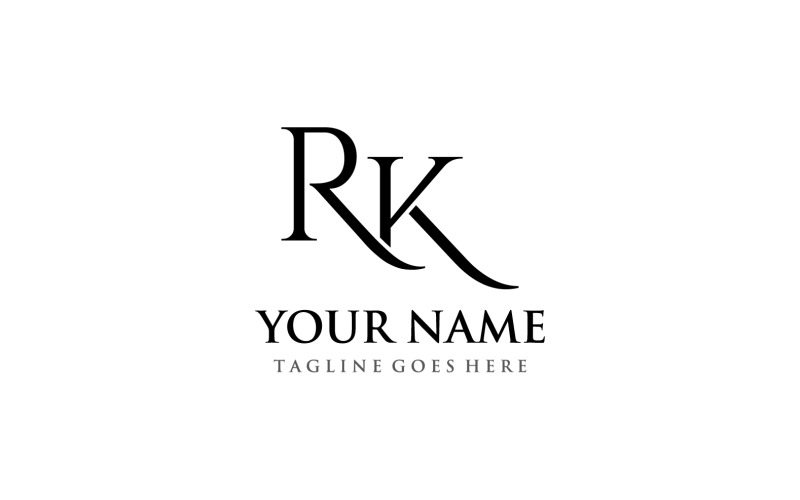 RK combination letter for Business 3 Logo Template