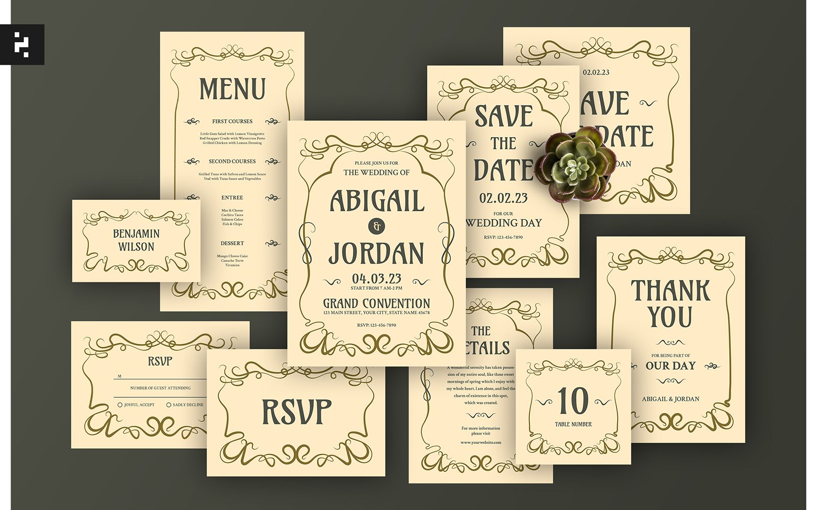 Kit Graphique #307490 Mariage Invitation Divers Modles Web - Logo template Preview