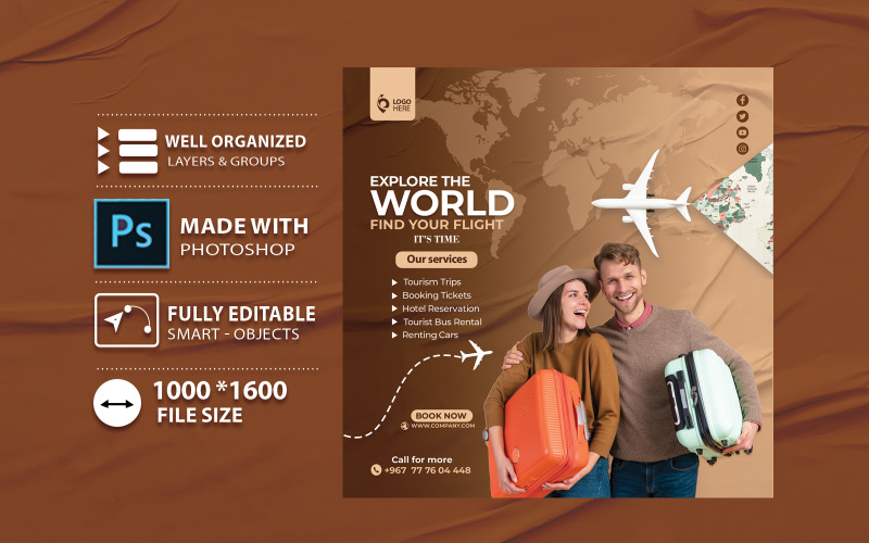 Flyer Design For Travel And Tourism Agency Corporate Identity