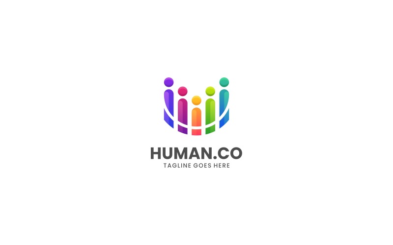 Human Gradient Colorful Logo 1 Logo Template