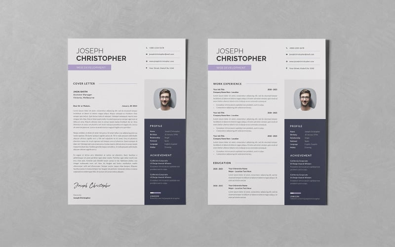 Resume/CV PSD Design Templates Vol 146 Resume Template
