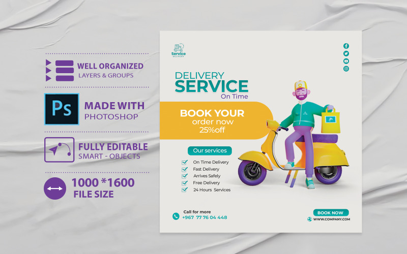 Shipping And Delivery Company Flyer Template Corporate Identity