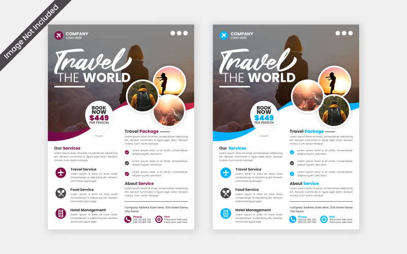 Travel flyer design flyer, tour flyer, tourism color a4 print ready flyer Illustration