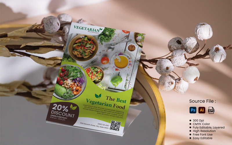 Vegetarian Flyer Template Corporate Identity
