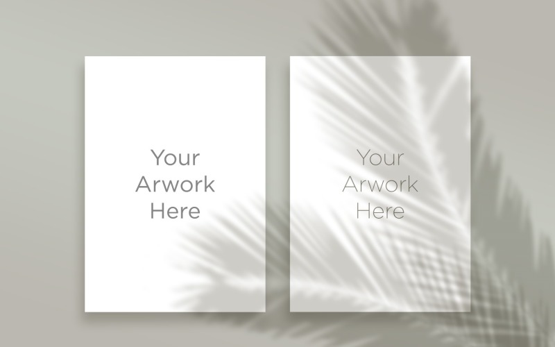 Letterhead Paper's Mockup With Leaf Shadow Product Mockup