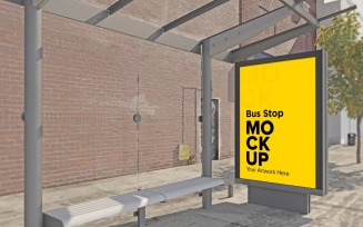 City Bus Stop mockup Signage