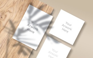 Letterhead And Two Square paper's Mockup
