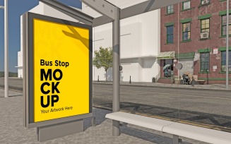 Sunny View City Bus Stop mockup
