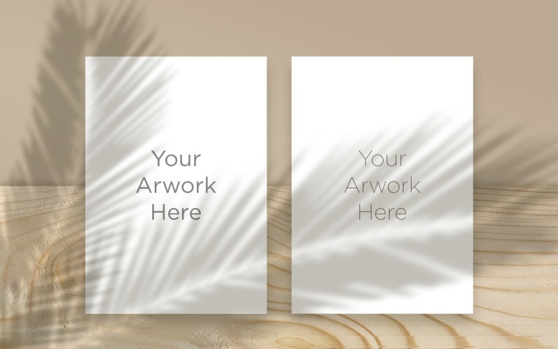Two Letterhead Paper's With Leaf Shadow mockup Product Mockup