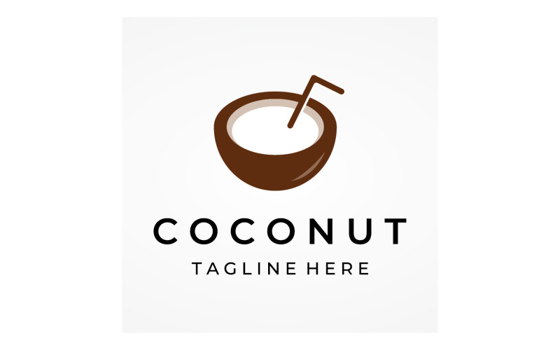Coconut fruits fresh drink logo 3 Logo Template