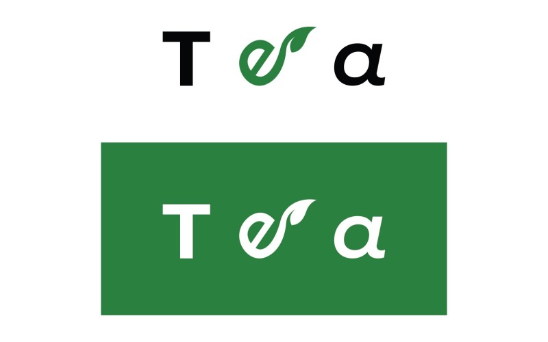 Green tea logo drink health 2 Logo Template