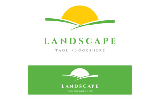 Landscape agriculture ocean sun logo 11