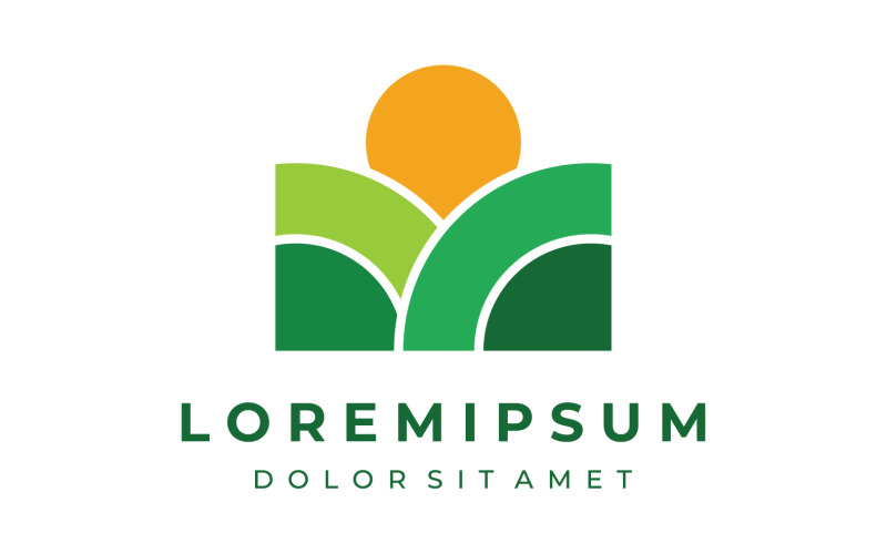 Landscape agriculture ocean sun logo 3 Logo Template