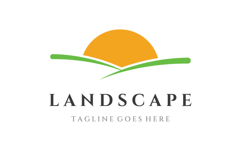 Landscape agriculture ocean sun logo 4 Logo Template
