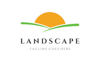 Landscape agriculture ocean sun logo 4