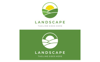 Landscape agriculture ocean sun logo 9