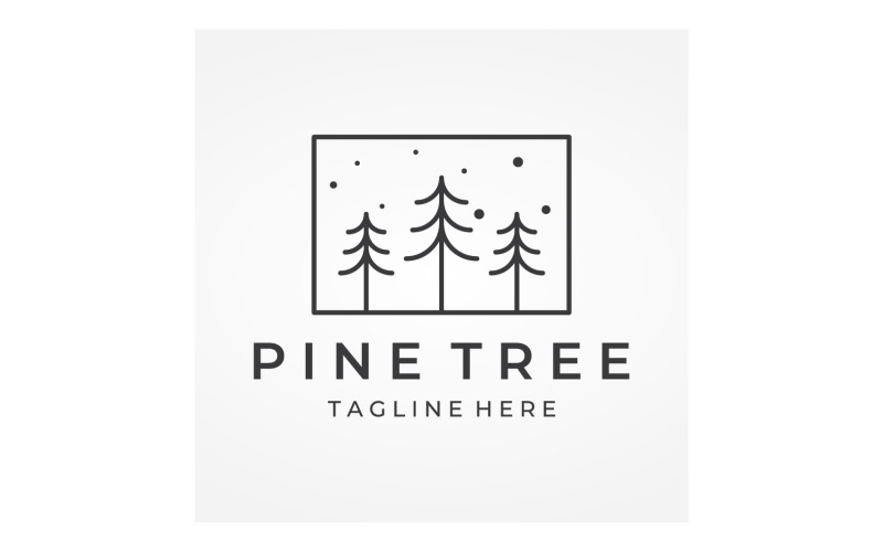 Pine forrest tree logo vector 1 Logo Template
