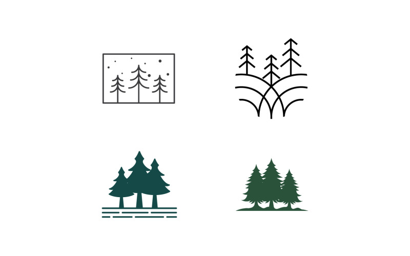 Pine forrest tree logo vector 25 Logo Template