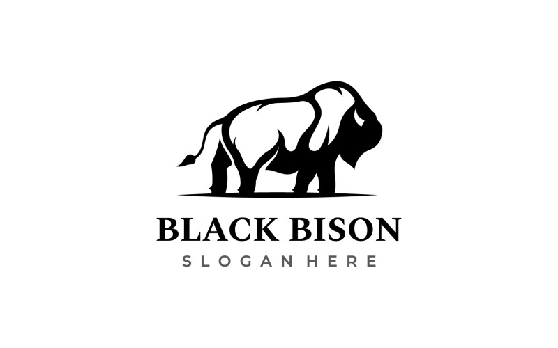 Black bison bull logo vector 2 Logo Template