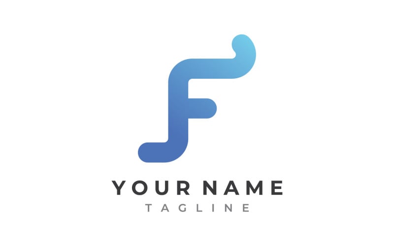 F letter initial company name business slogan 13 Logo Template