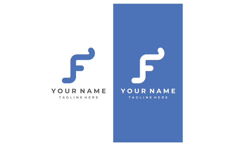 F letter initial company name business slogan 14 Logo Template