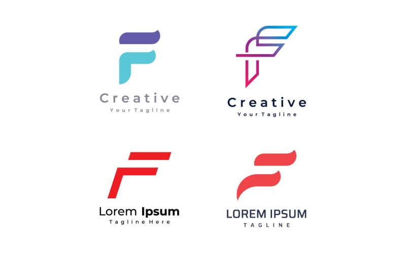 F letter initial company name business slogan 18 Logo Template