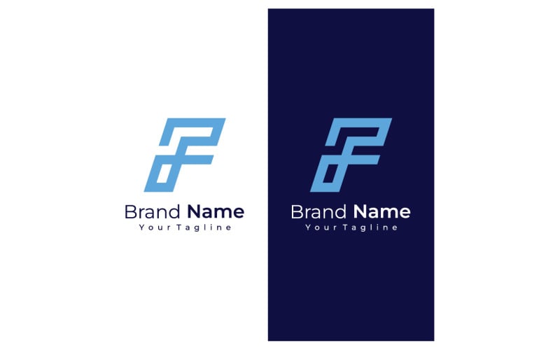 F letter initial company name business slogan 4 Logo Template